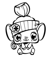 A coloring page of littlest pet shop